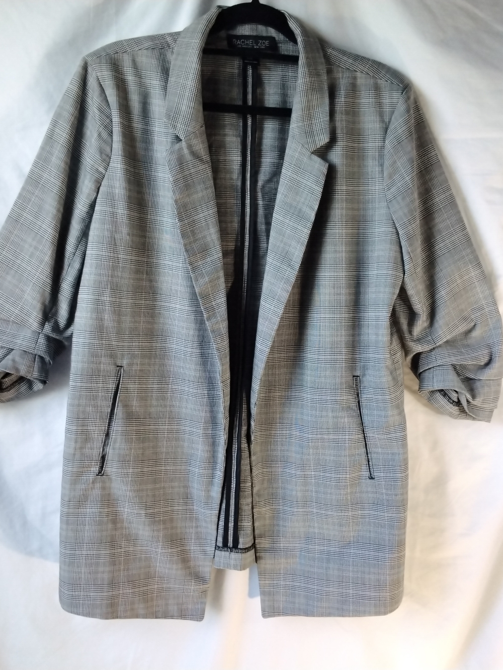 Rachel Zoe Gray Glen Plaid Women's Blazer Jacket